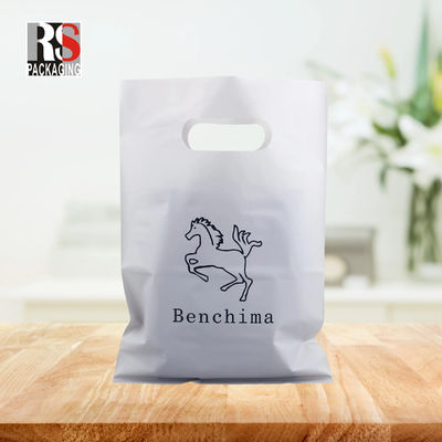 Impresión personalizada LDPE HDPE mango de corte a presión Poly supermercado de comestibles mercancía regalo embalaje de plástico bolsa de compras con logotipo